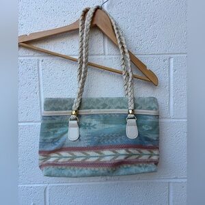 Elegant Pastel Shoulder Bag with Braided Handles